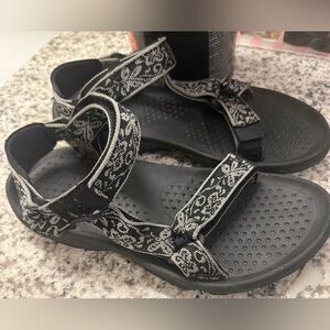 Teva Black and White Patterned Sandals